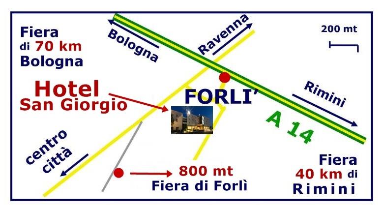 Hotel San Giorgio 4 stelle vicinissimo al casello autostradale a 14. Vicino a Bologna Fiere, Fiera di Rimini, fiera di Forlì